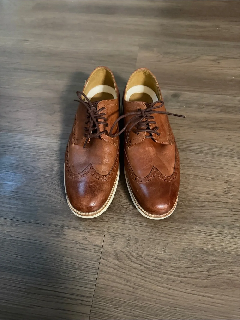 Men's Brown Leather Wingtip Dress Shoes